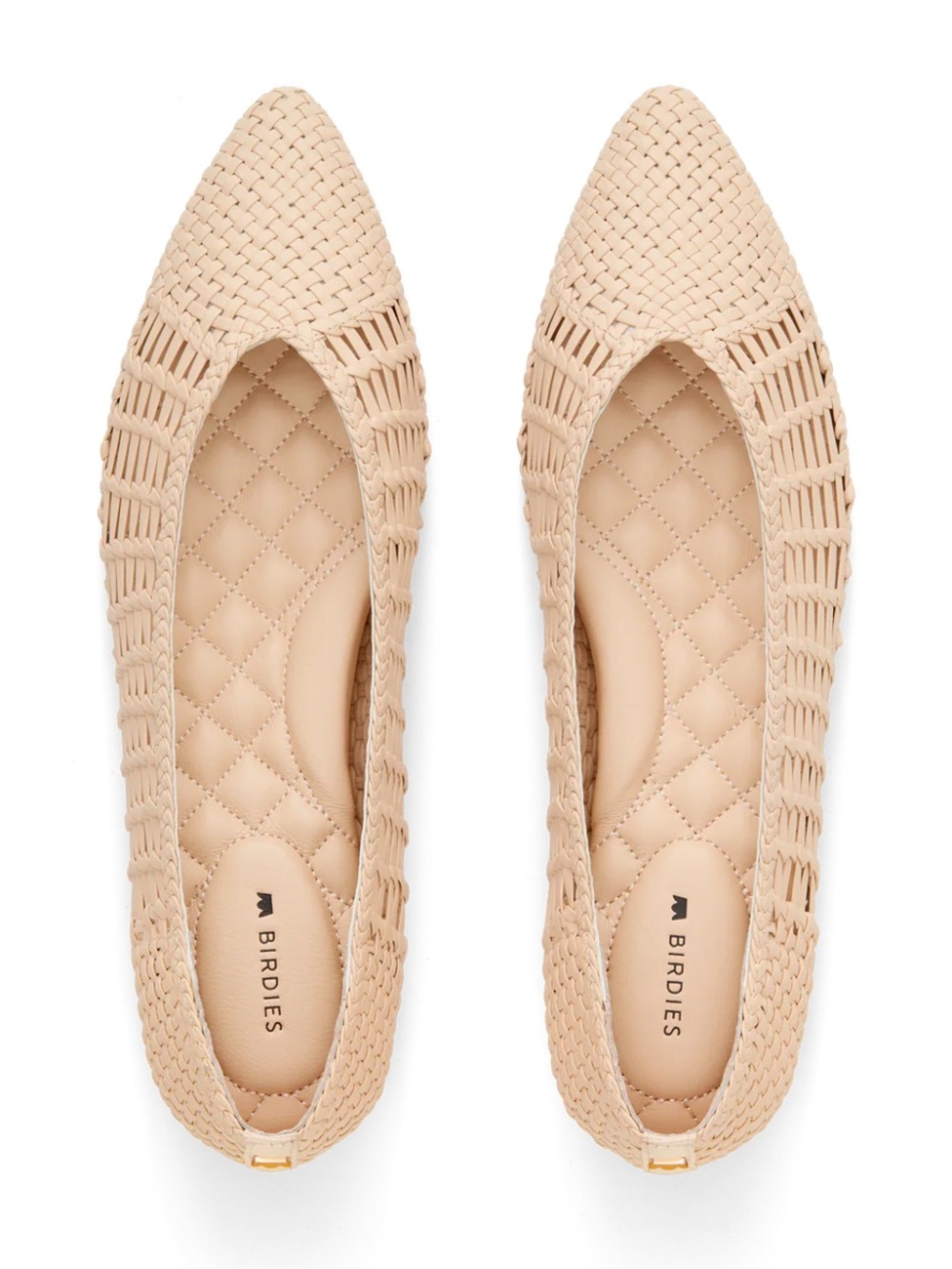 Birdies Woven Pointed Toe Flats Beige Cream Size 7.5